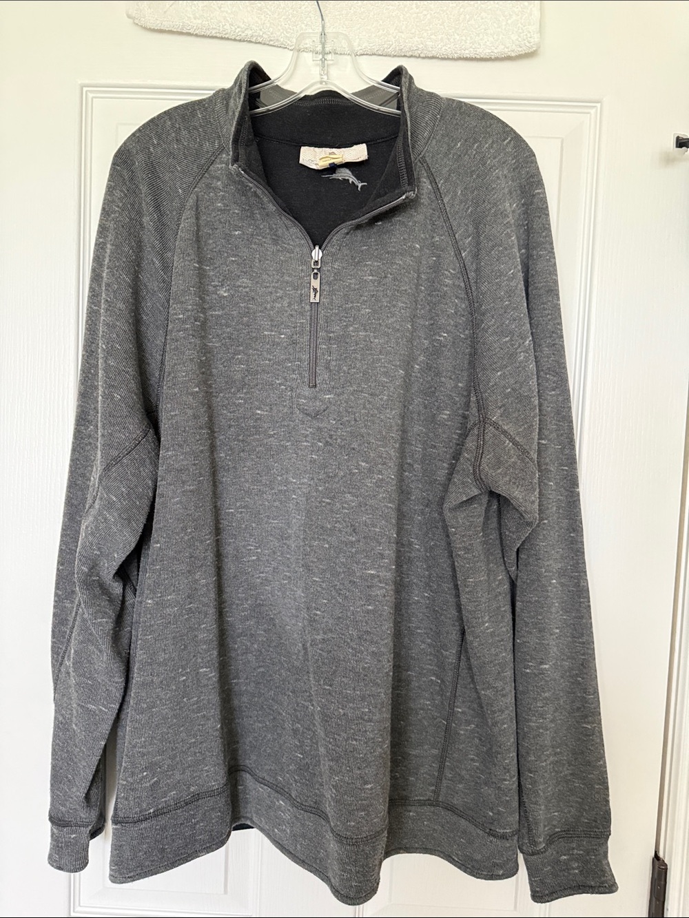 Tommy Bahama Men’s Charcoal Gray Quarter Zip Pullover Sweater XL